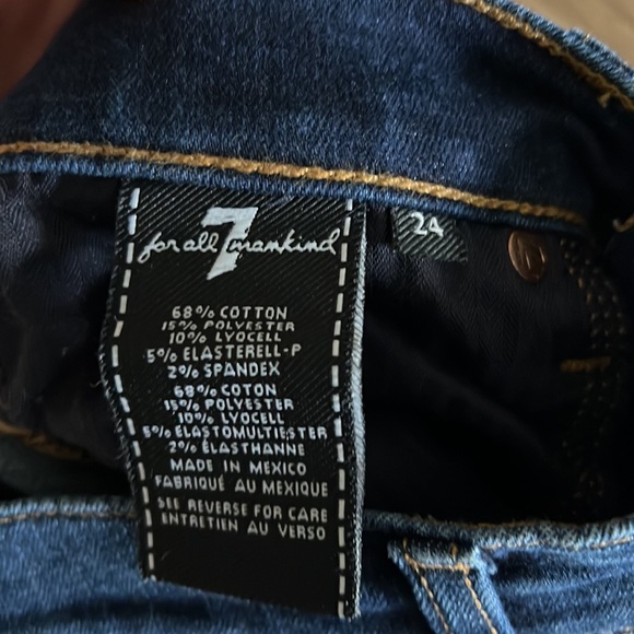 7 for all mankind skinny jeans-size 24. Dark blue wash - Picture 3 of 5